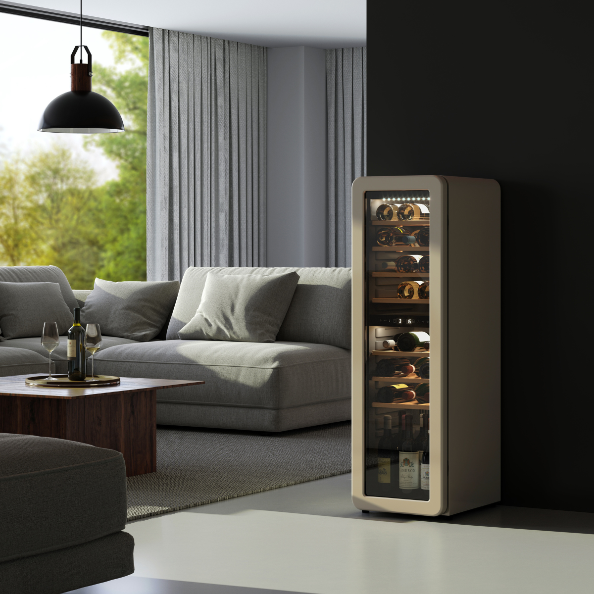 Cantinetta Vinum Design Crema (30 Bottiglie) Libero Posizionamento