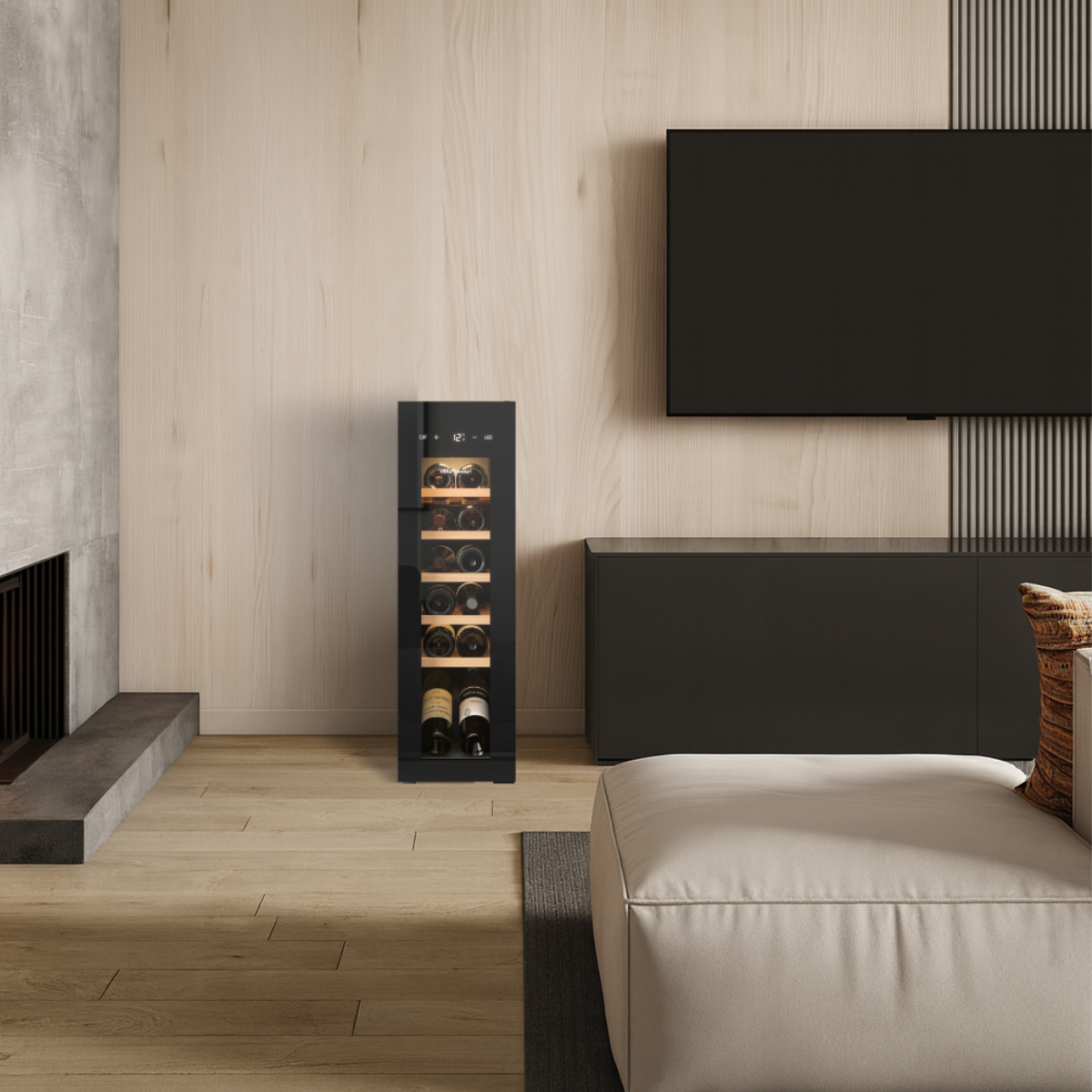 Cantinetta Vinum Design Nera Statica (12 Bottiglie) Libero Posizionamento