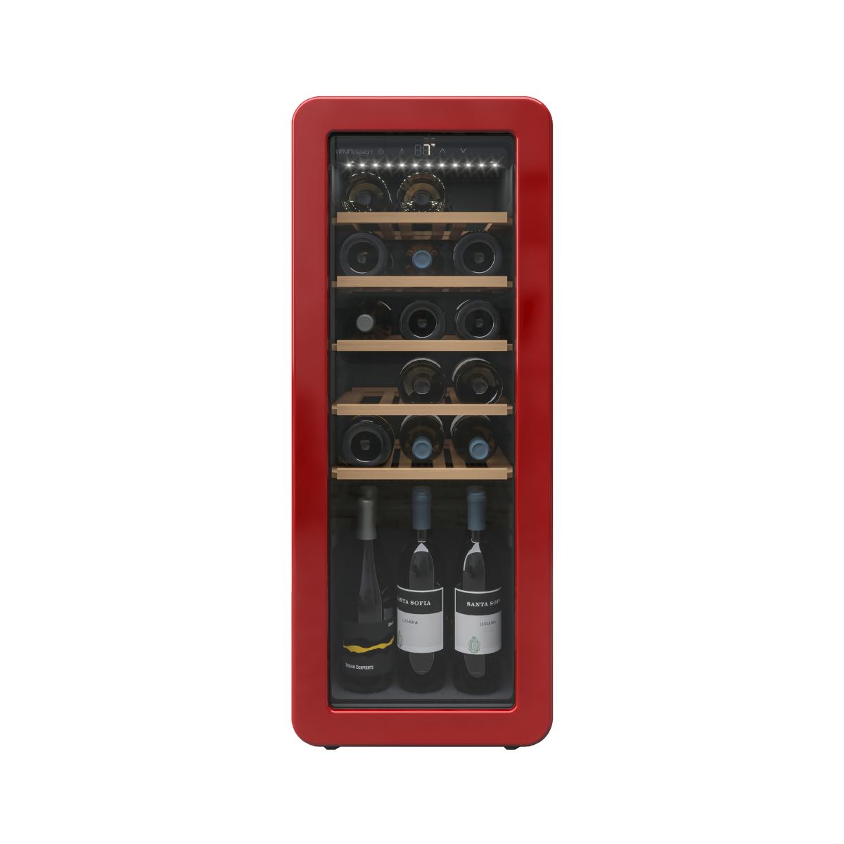 Cantinetta Vinum Design Rossa (24 Bottiglie) Libero Posizionamento