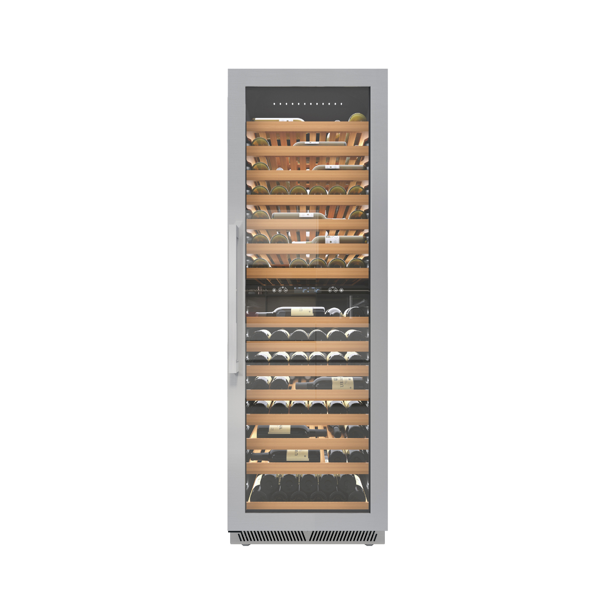 Cantinetta Nevada Inox con Maniglia Inox (174 Bottiglie 2 Temp.) Integrabile O Libero Posizionamento