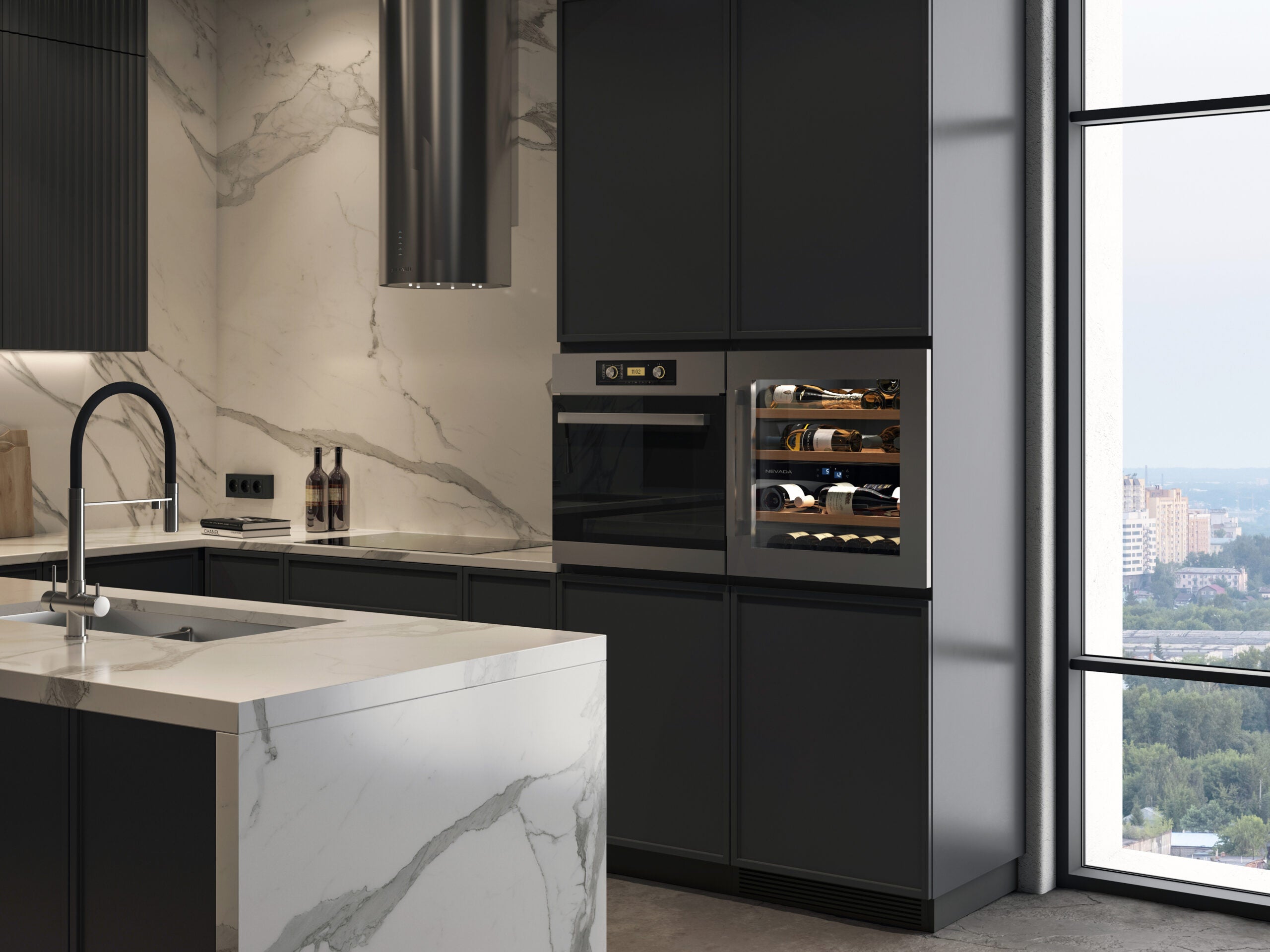 Cantinetta Nevada Inox con Maniglia Inox (41 Bottiglie) Da Incasso